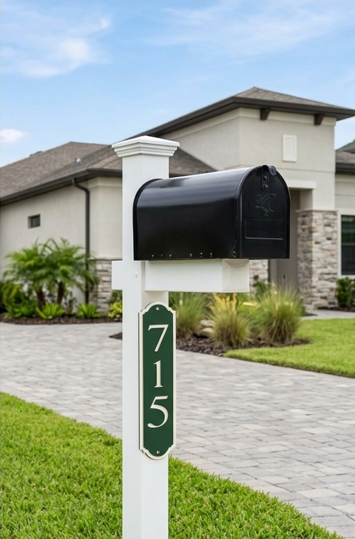 Modern Classic Mailbox Number Sign