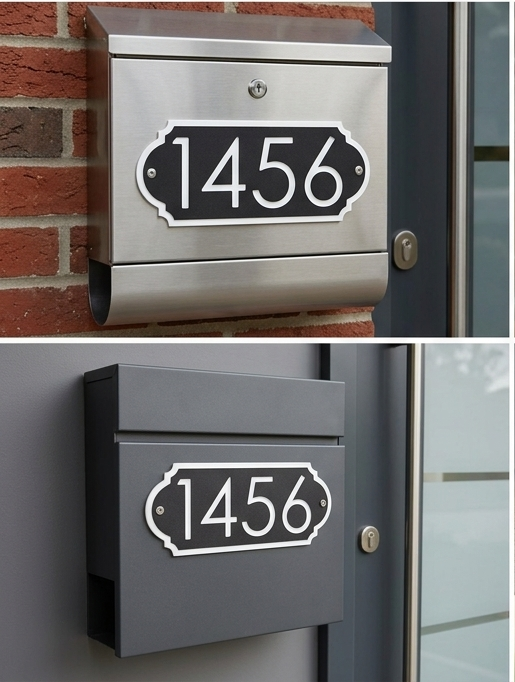 Modern Classic Mailbox Number Sign