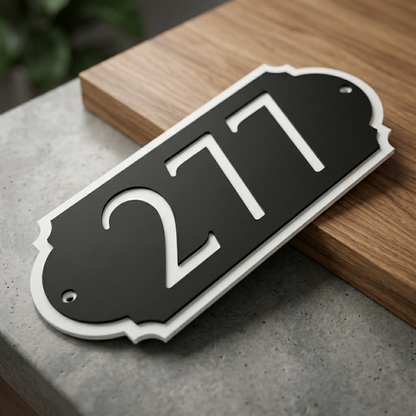 Modern Classic Mailbox Number Sign