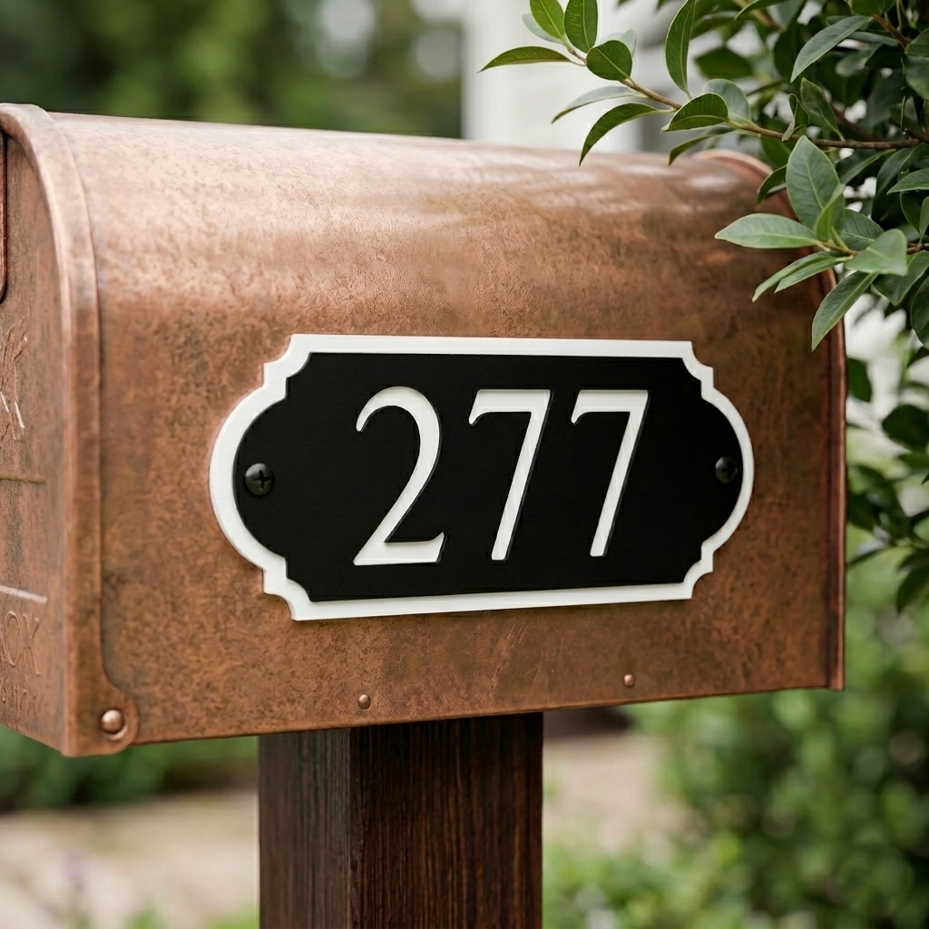 Modern Classic Mailbox Number Sign