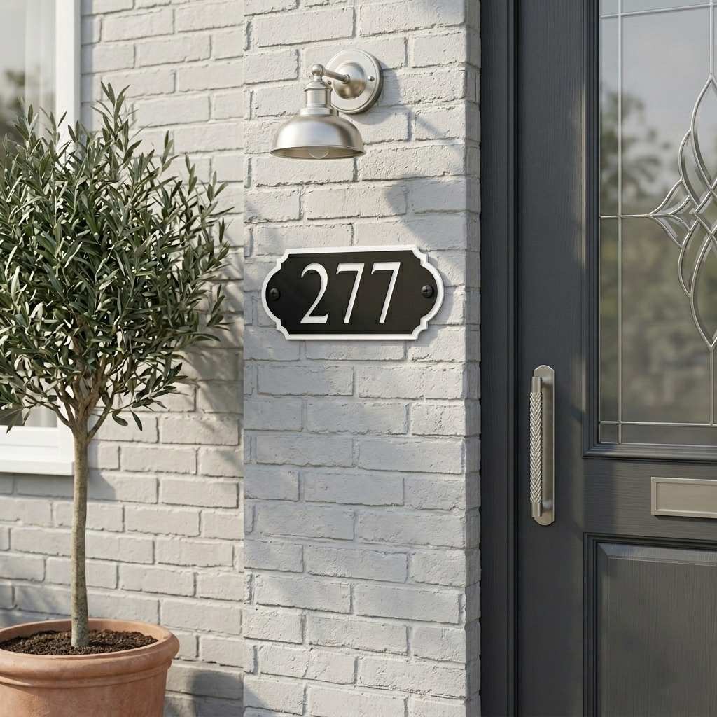 Modern Classic Mailbox Number Sign