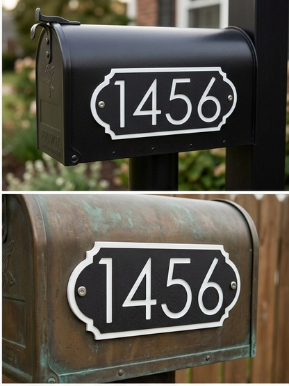 Modern Classic Mailbox Number Sign