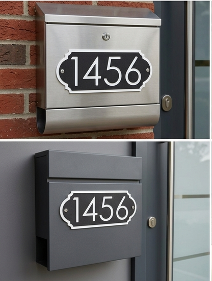Modern Classic Mailbox Number Sign