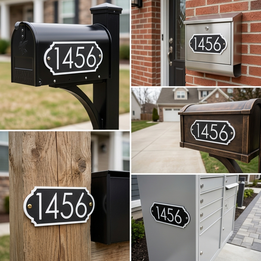Modern Classic Mailbox Number Sign