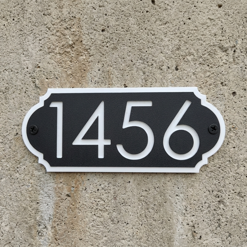 Modern Classic Mailbox Number Sign